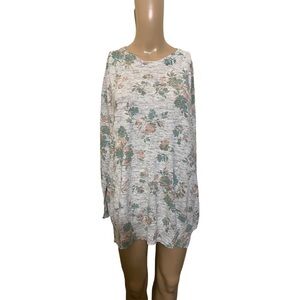 Torrid Floral Print Sweater - Gray and Green